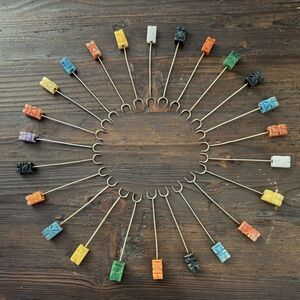 Vintage Tiki Cocktail Forks Picks Set 24 MCM Appetizer Olive Picks